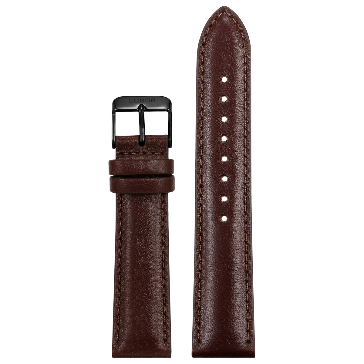 深棕色真皮錶帶 